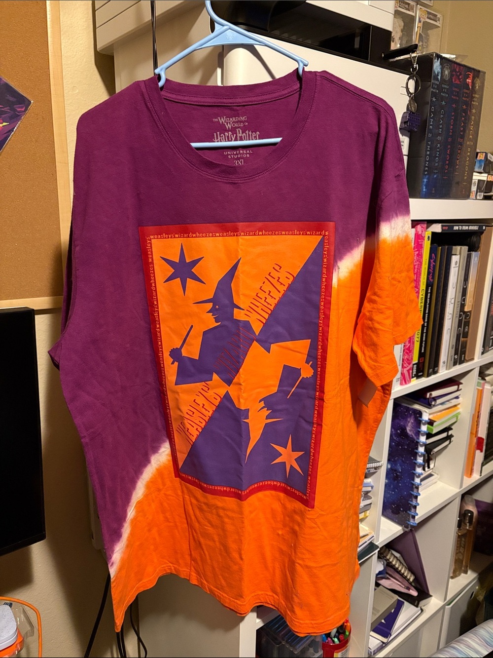 Harry Potter Weasley Wizard Wheezes Purple & Orange Tie-Dye Graphic Tee